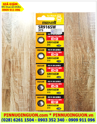 COMBO 01vỉ 5viên MAXELL SR916SW-Pin 373 Silver Oxide 1.55v, Giá chỉ 95.000đ/ Vỉ 5viên